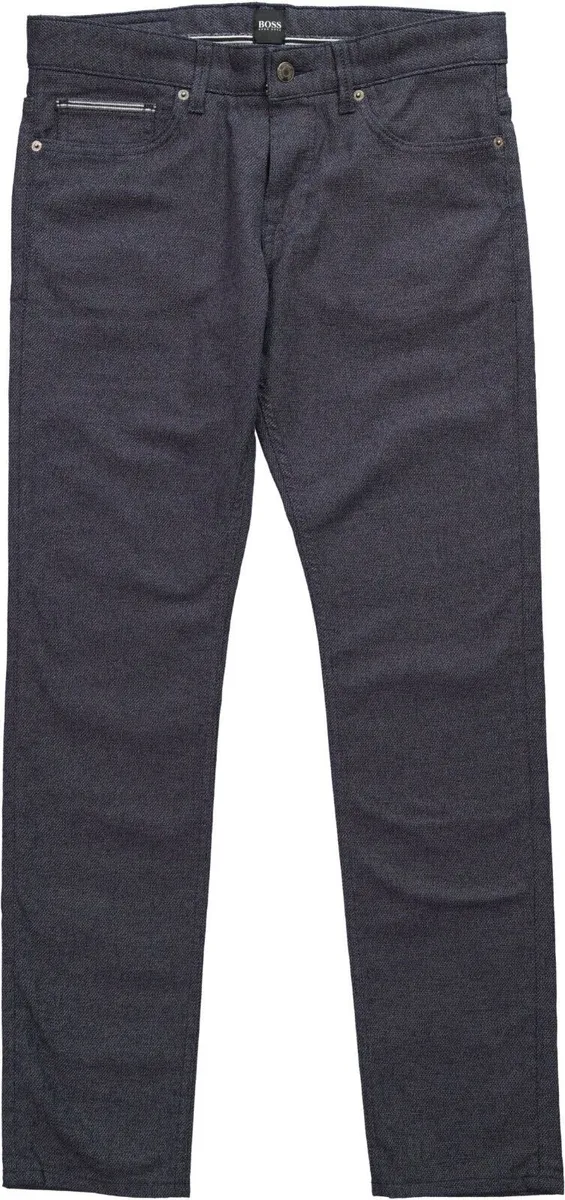 New HUGO BOSS Mens Stretch Pants Blue Marl W38 L32 - Image 2