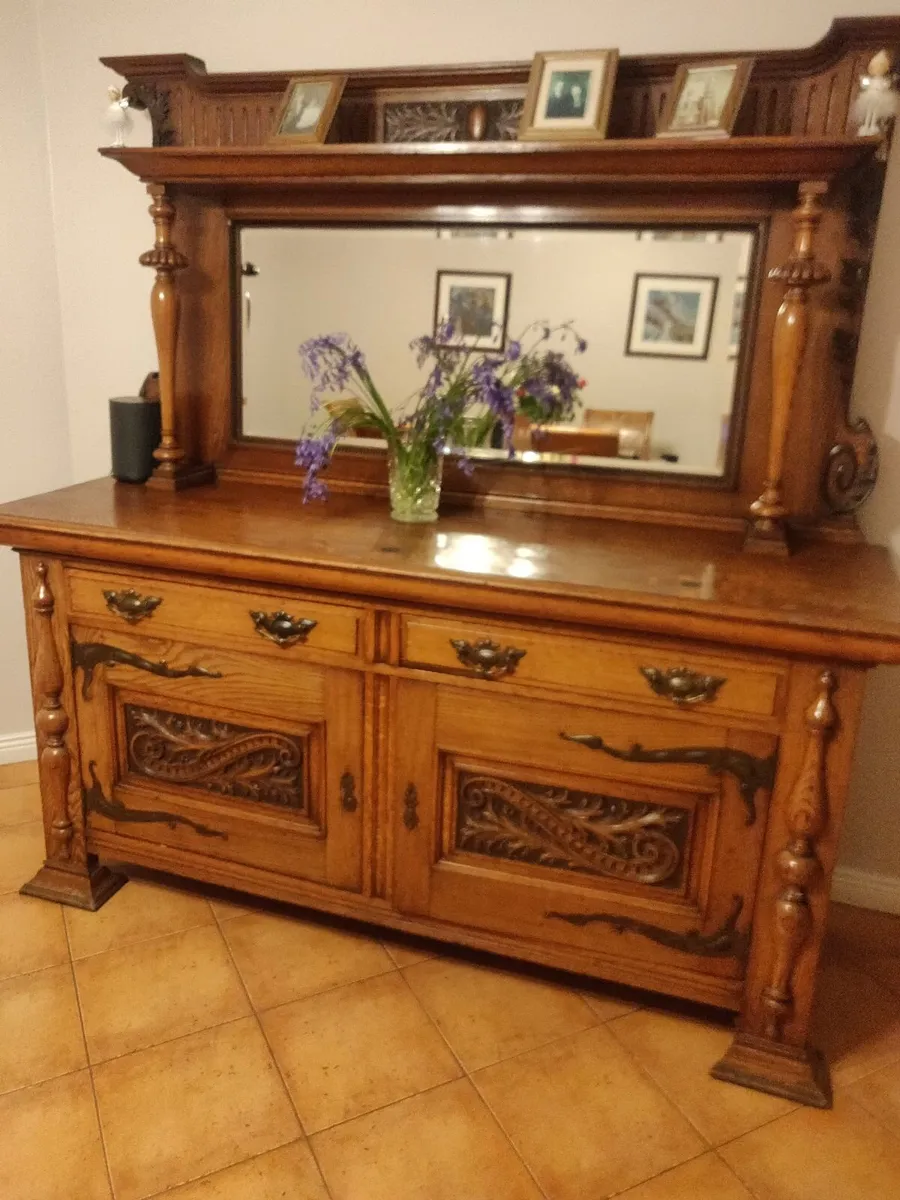 Antique oak sideboard - Image 1