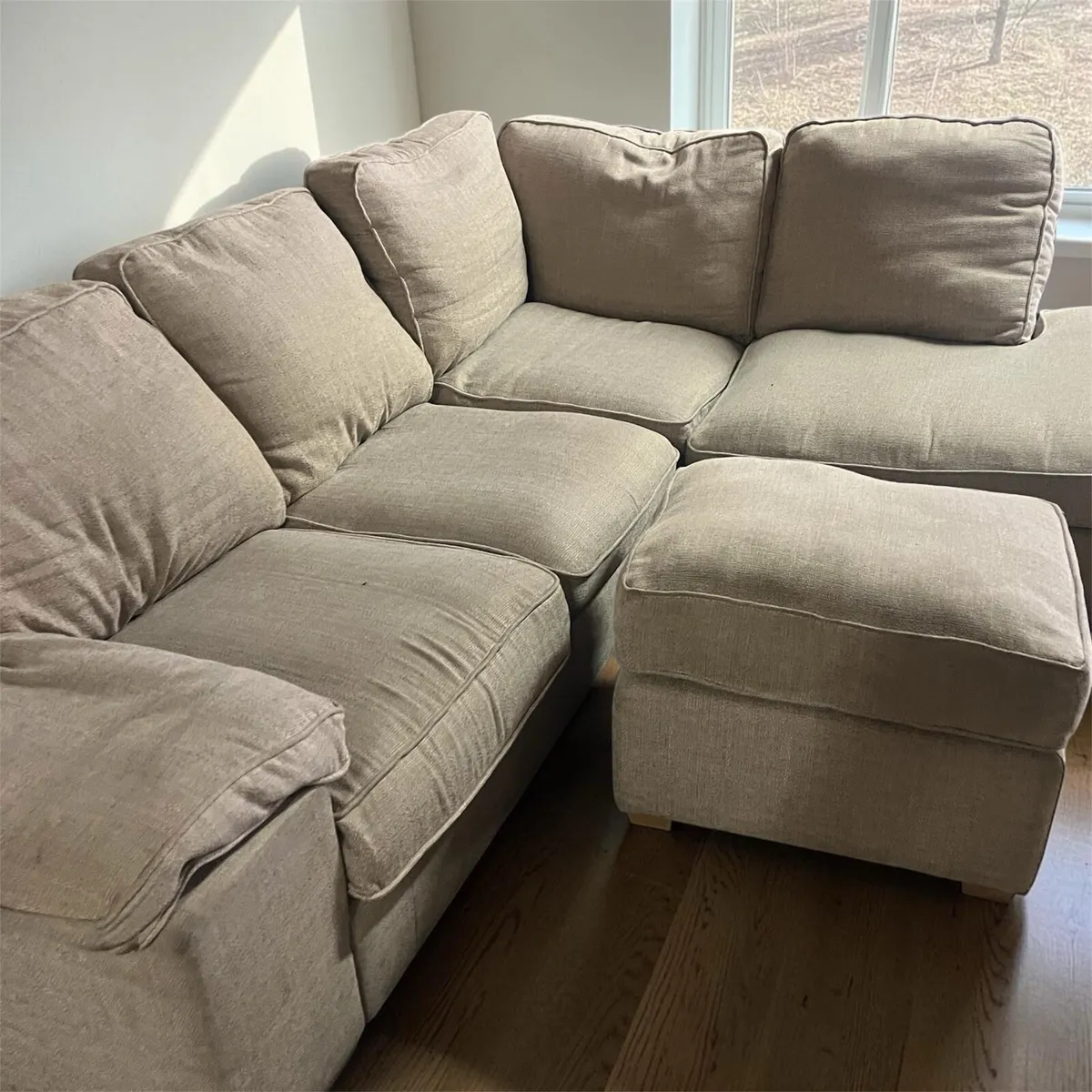 Beige corner sofa set L shaped - Image 2