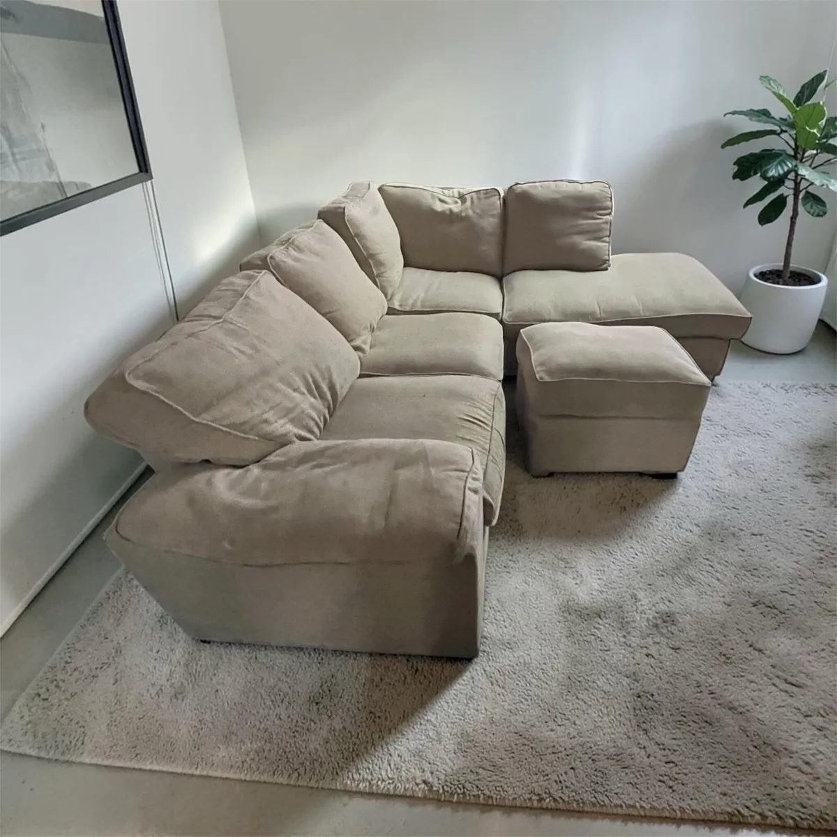 Beige corner sofa set L shaped - Image 3