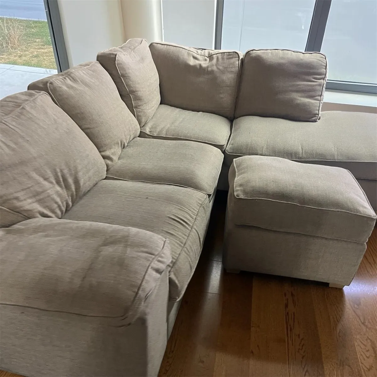 Beige corner sofa set L shaped - Image 4