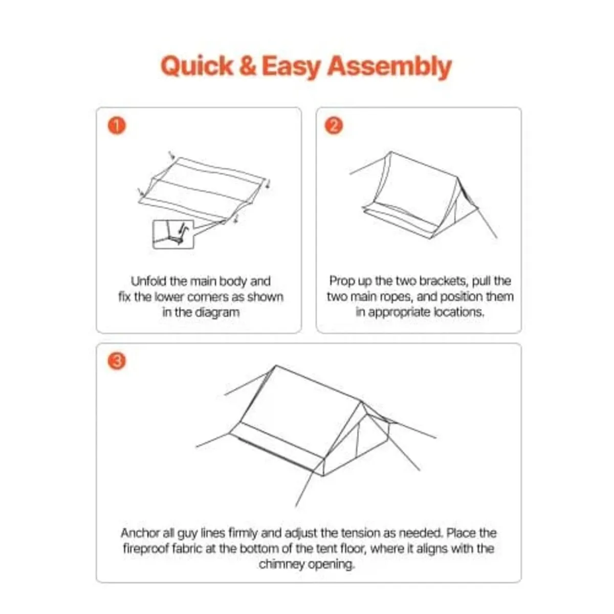 Camping Hot Tent, 2 Persons Cabin Tent with Stove - Image 3