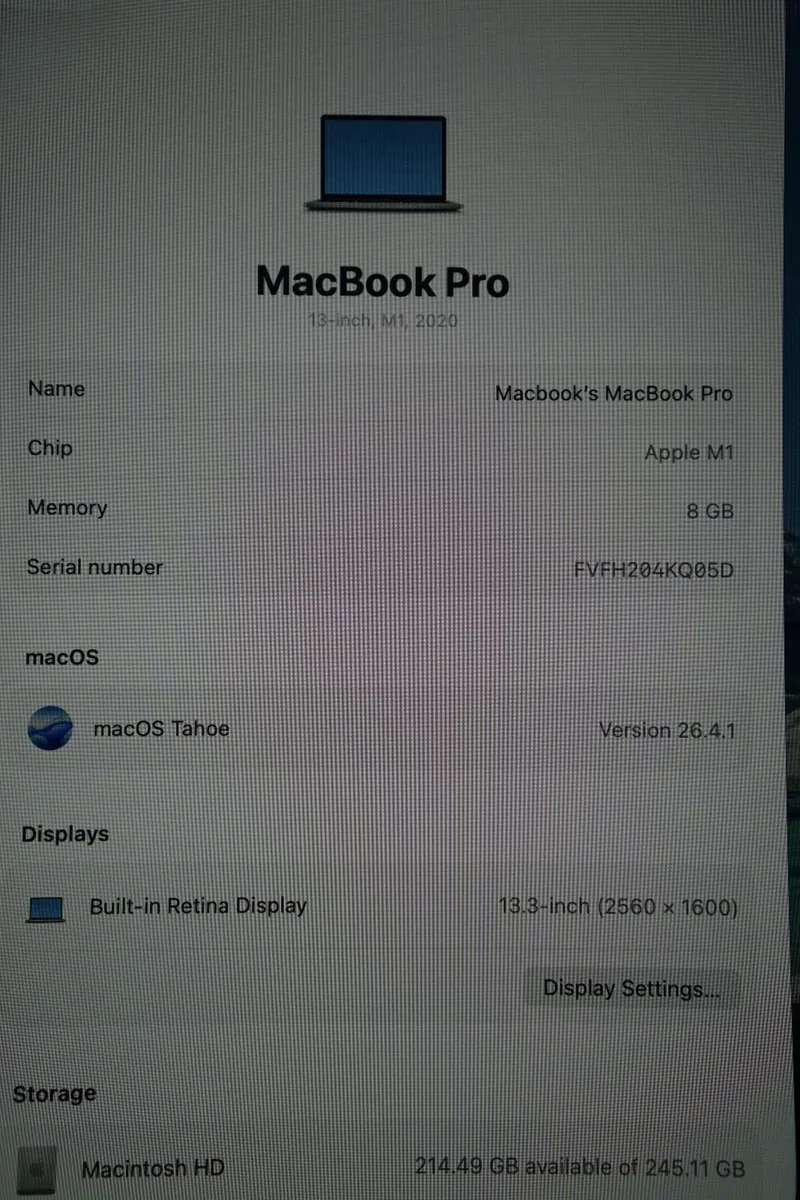 Apple MacBook Pro 13" 2020 | Apple M1 | 8GB | 256 - Image 2