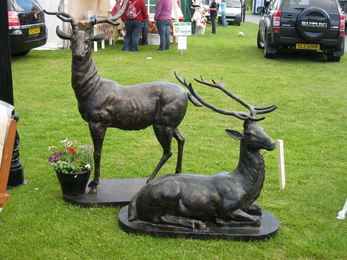 Cast iron bronze four seasons statues & animals - Image 3