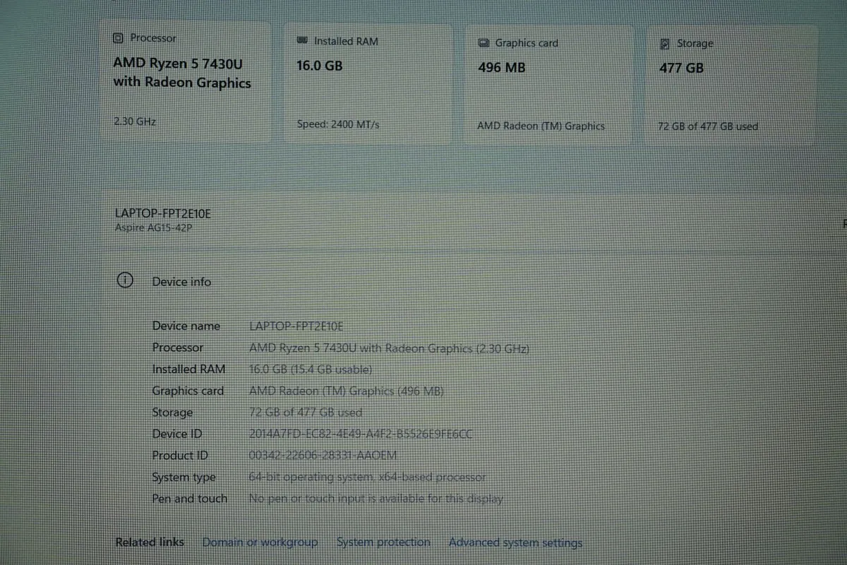 Acer Aspire Go 15 | Ryzen 5 7430U | 16GB | 512GB - Image 2