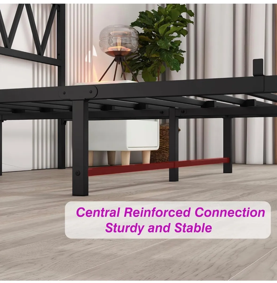 5ft King Size Bed Frame with Storage, Heavy Duty M - Image 4