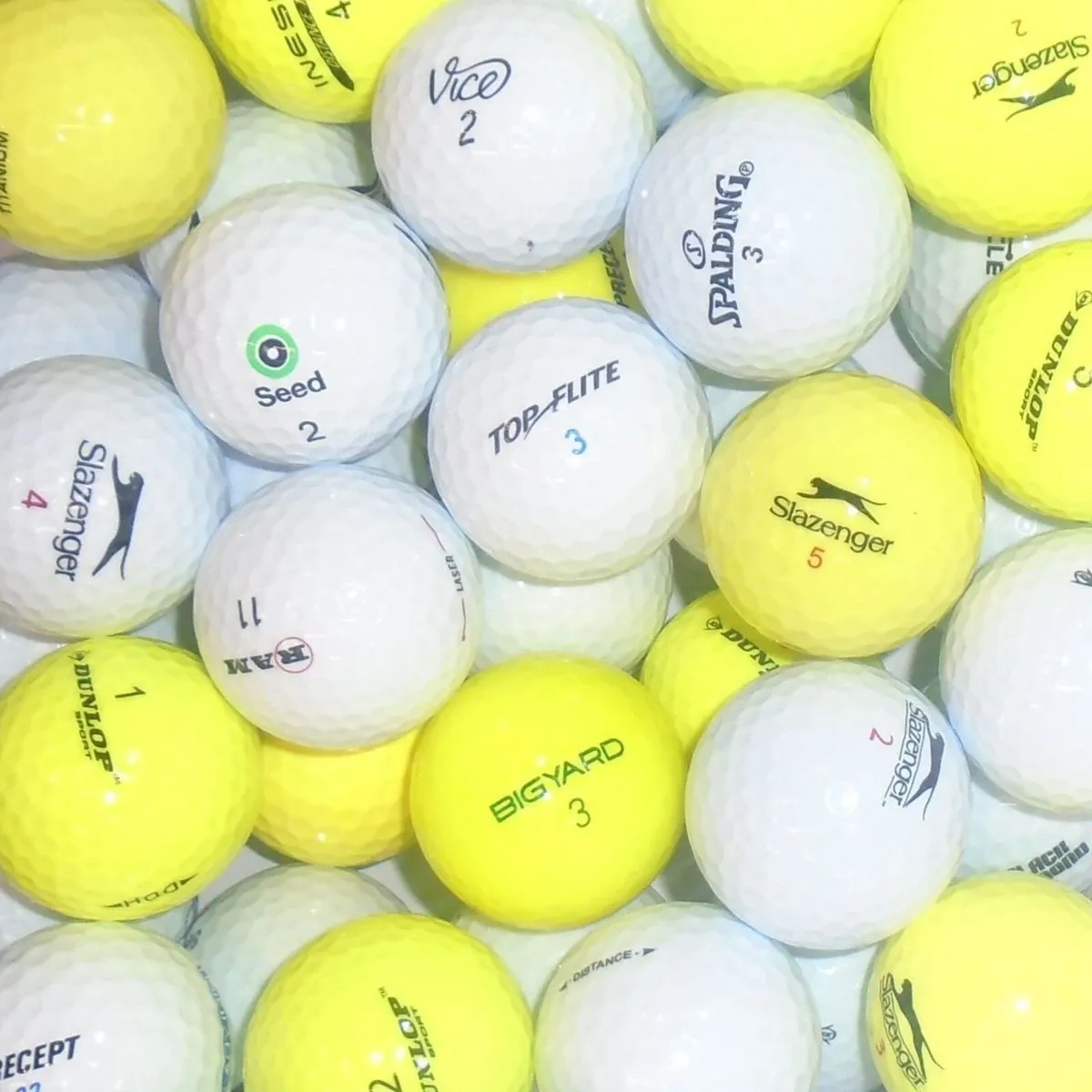 Value Branded Lake Golf Balls - White/Yellow - 25