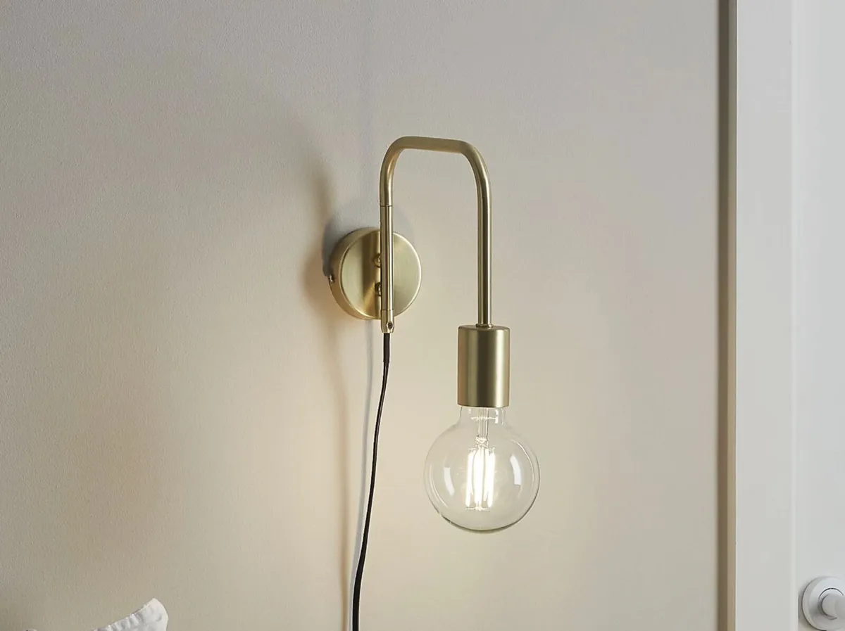 GoodHome Ghlin Industrial Gold Wall Light - Image 2