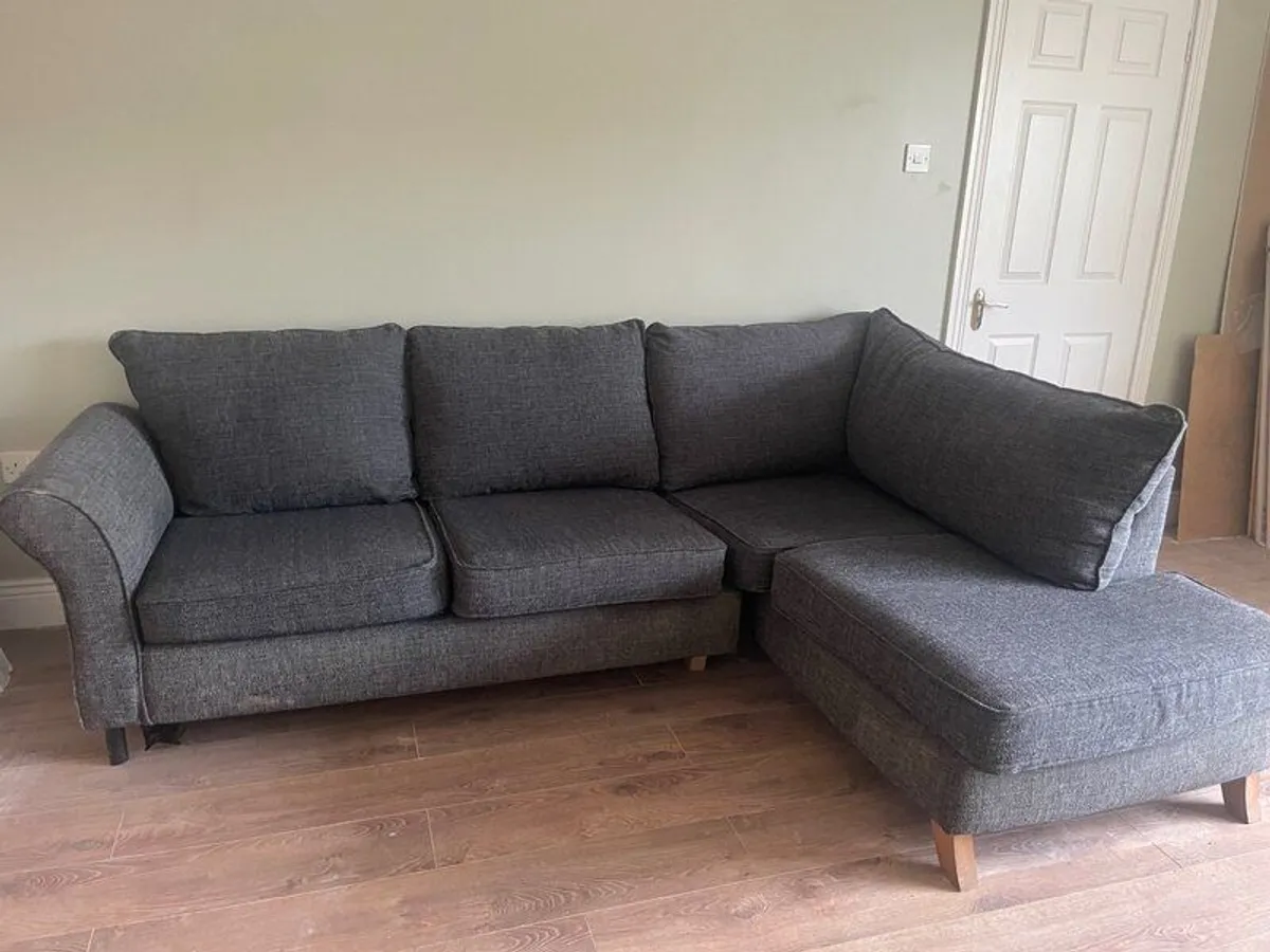 L shape grey couch - Image 2