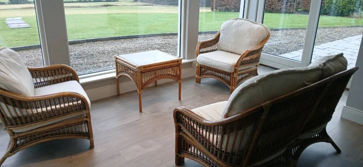Cane wicker 2 Seater Sofa Sunroom - Image 1