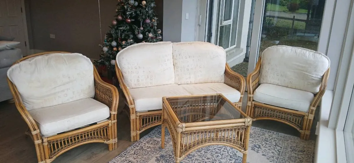 Cane wicker 2 Seater Sofa Sunroom - Image 2