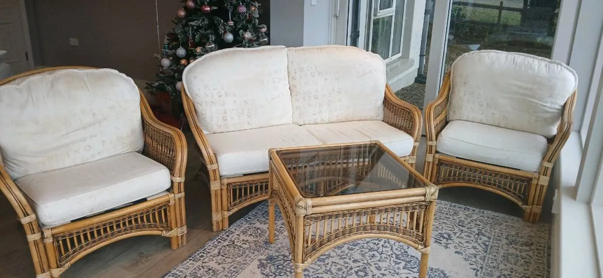 Cane wicker 2 Seater Sofa Sunroom - Image 3