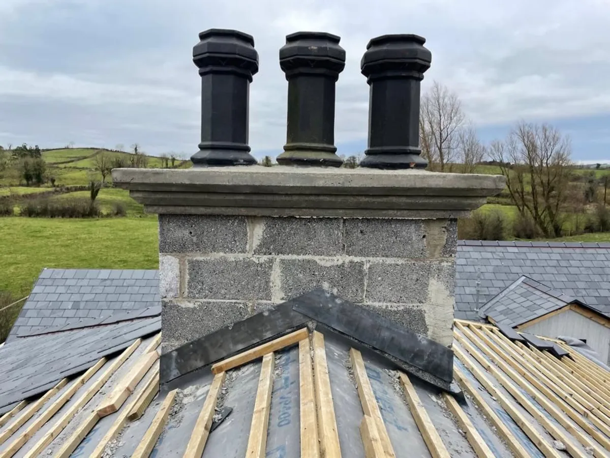 Bangor blue slates chimney pots floor ridge tiles - Image 3
