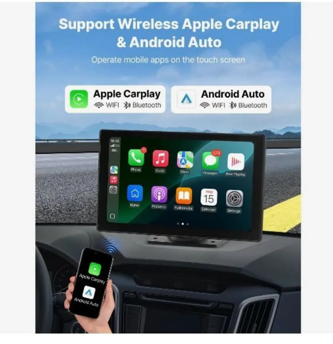 Wireless Car Stereo, 228.6mm - Image 3