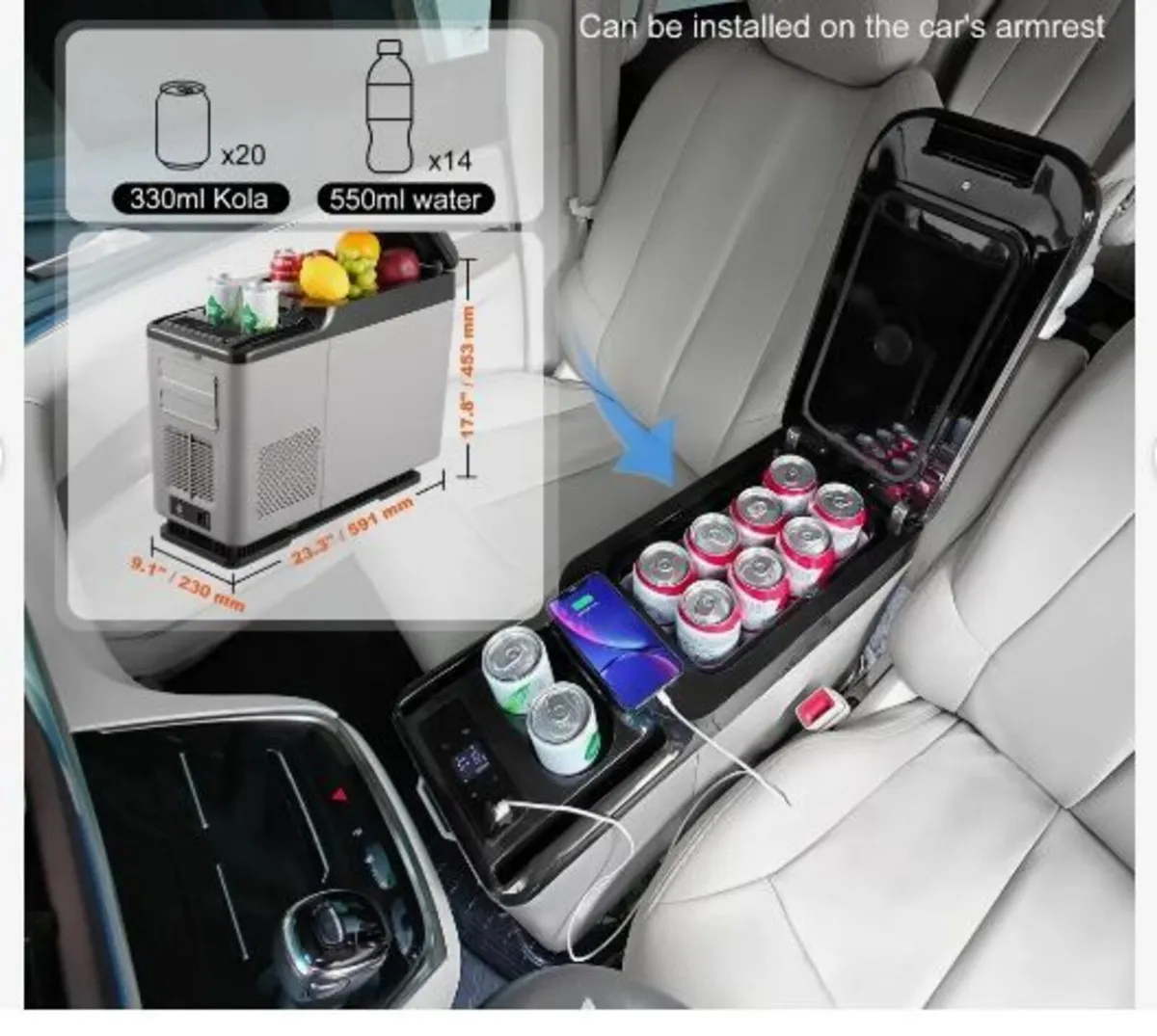 Car Refrigerator, 12 Volt Car Armrest Refrigerator - Image 3