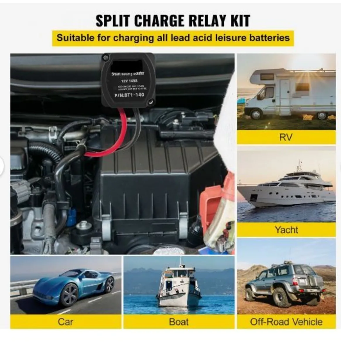 Split Charge Relay Kit, 2mtr 12V - Image 3