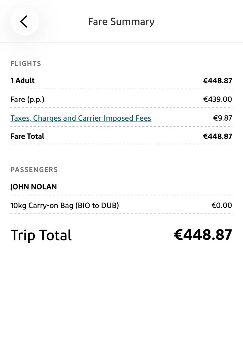 Flight from Bilbao to Dublin (champions cup) - Image 2
