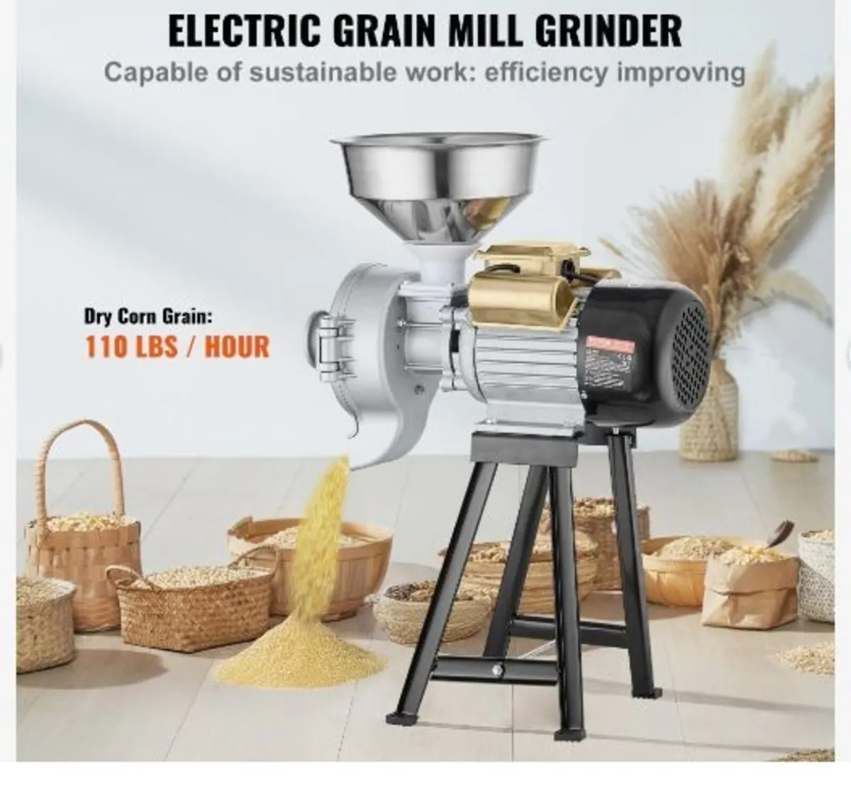Electric Grain Mill Grinder, 3000W - Image 2
