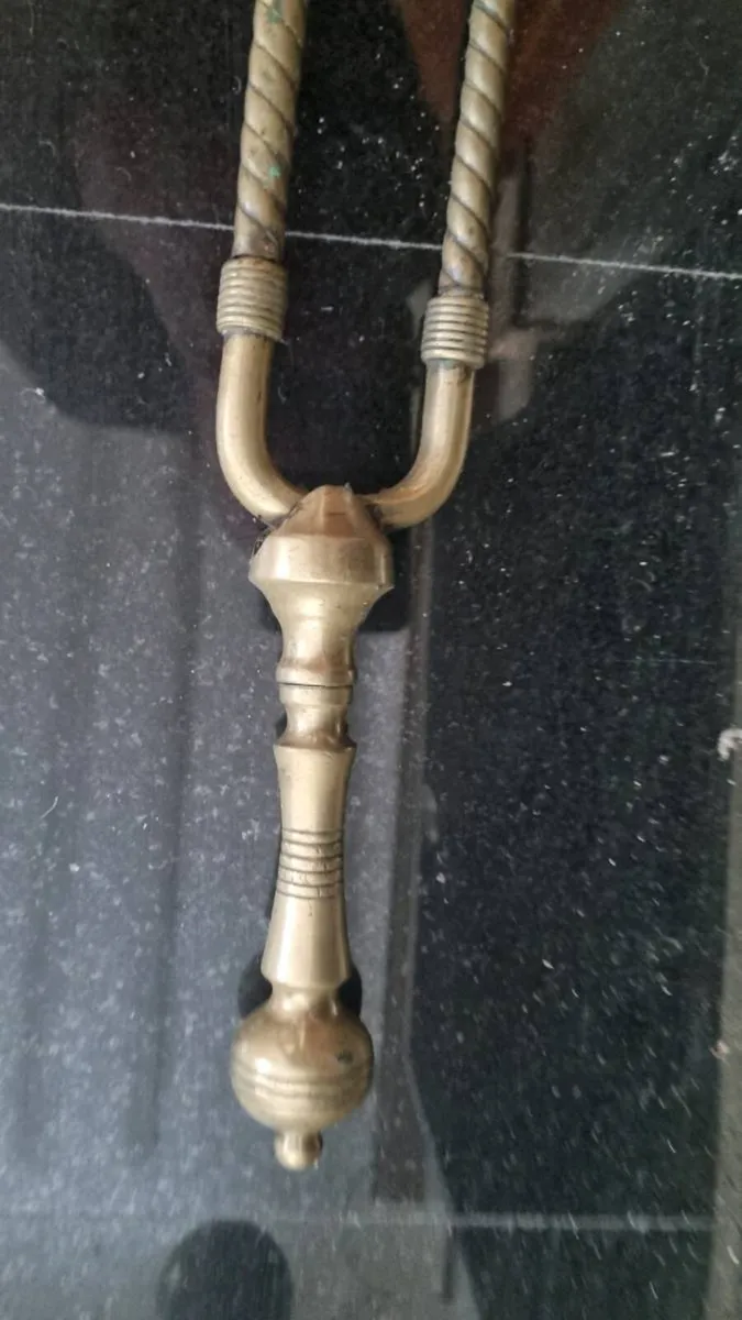 Antique Brass Fire Tongs - Image 2