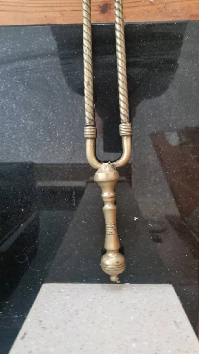 Antique Brass Fire Tongs - Image 3