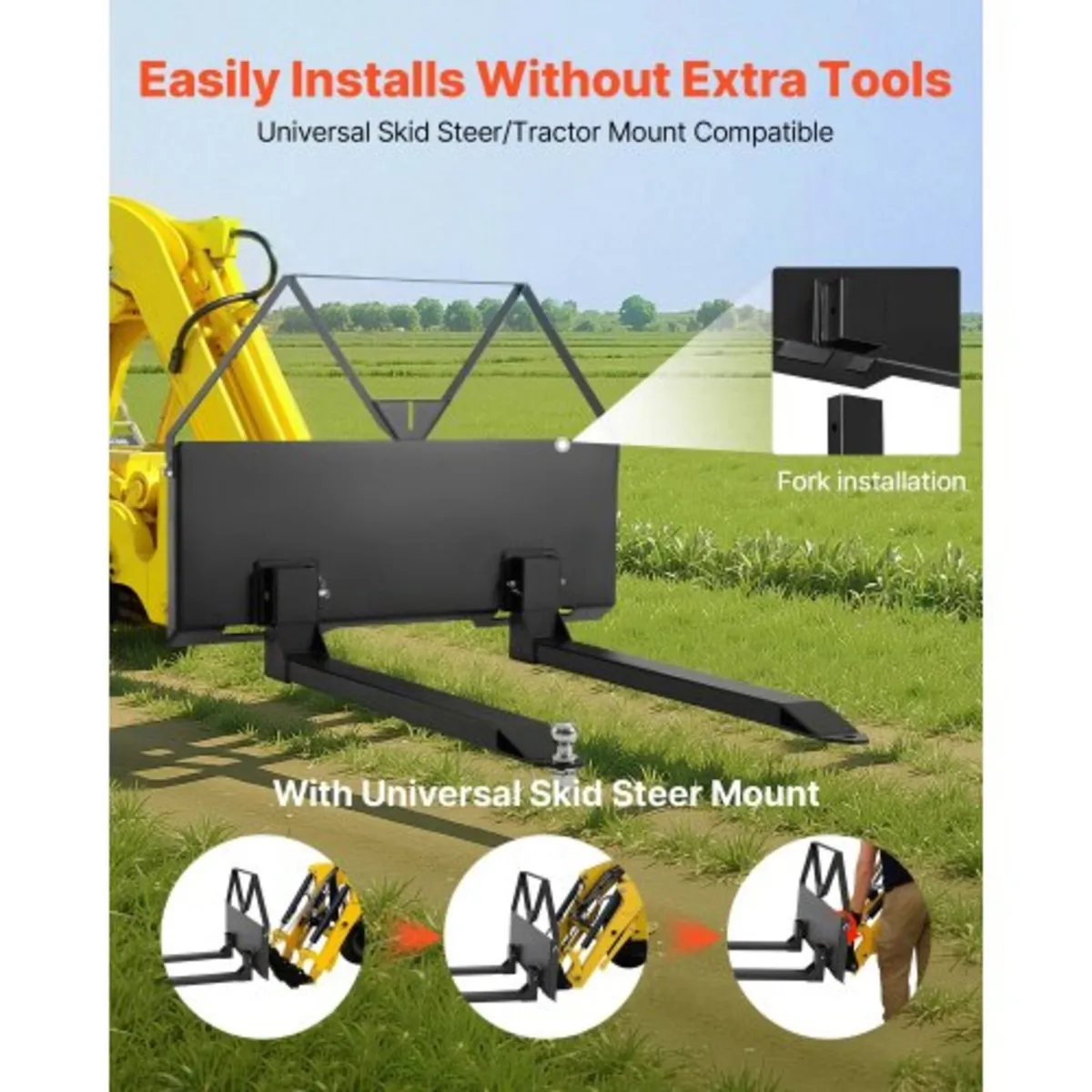 Skid Steer Pallet Forks, 1179 kg Rated Capacity, P - Image 2