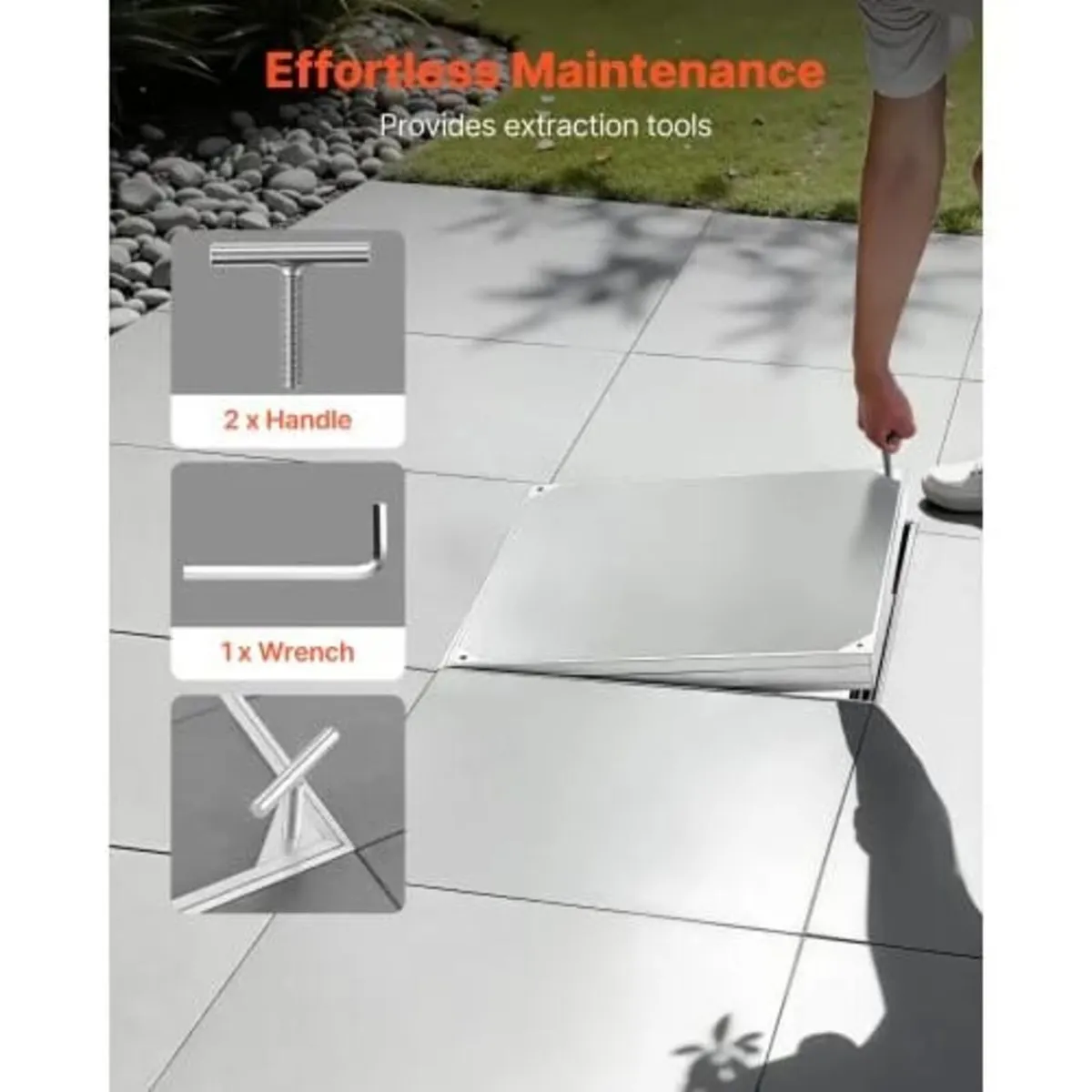 Manhole Cover with Frame, 500 x 500mm Invisible Re - Image 4