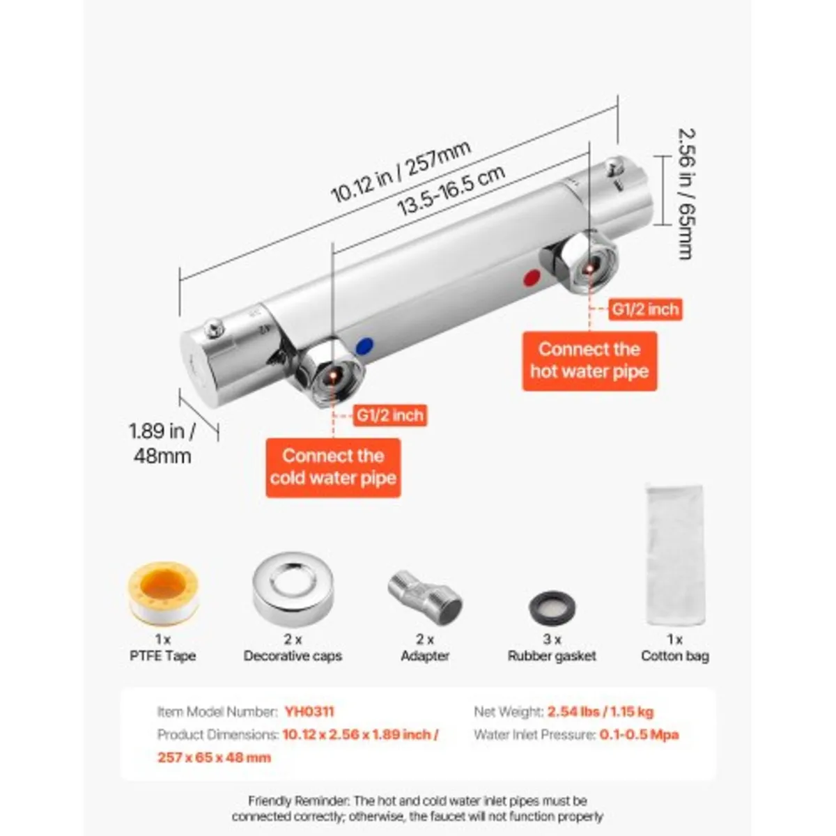 Thermostatic Shower Faucet Valve, 38℃ Secure Lock - Image 2