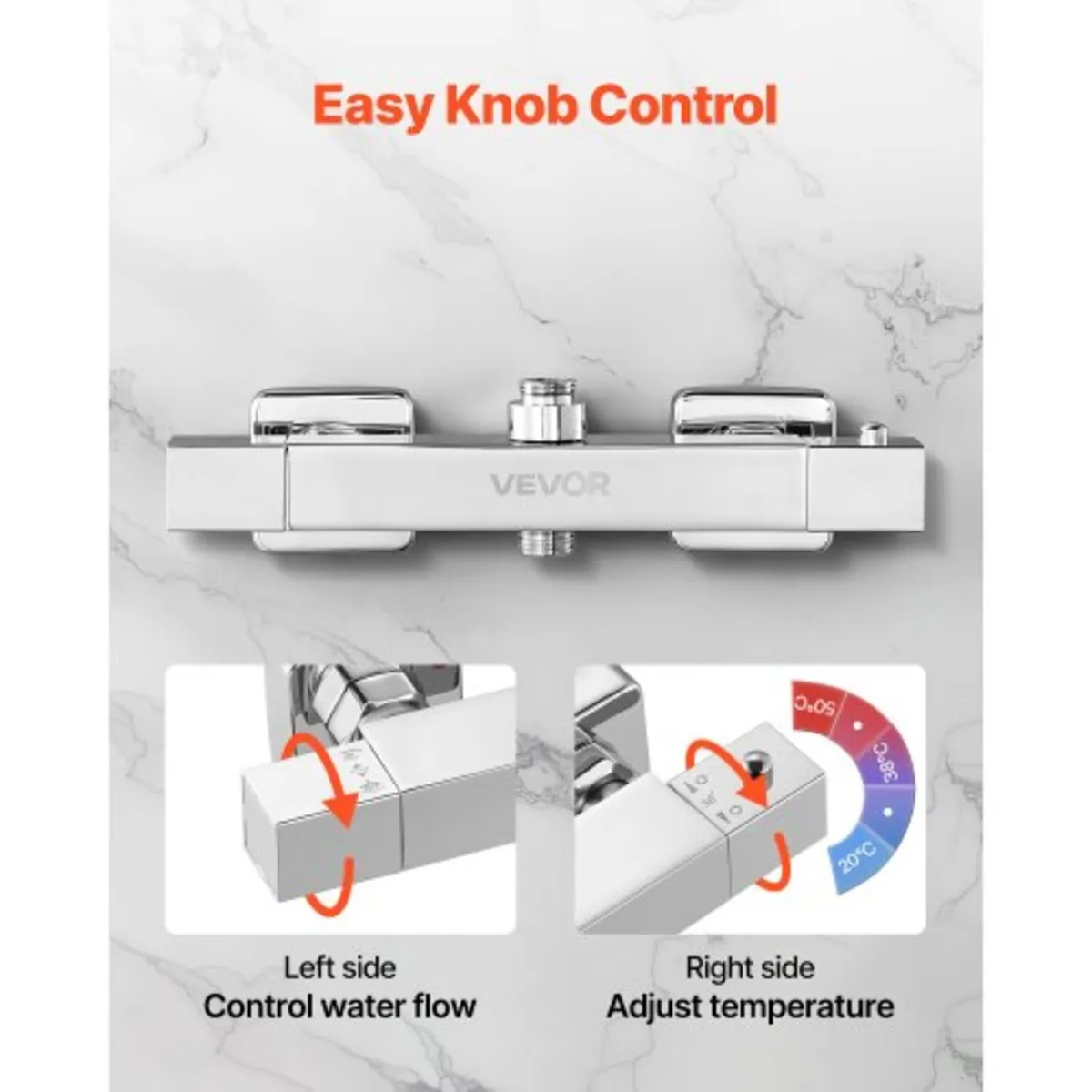 Thermostatic Shower Faucet Valve, 38℃ Secure Lock - Image 4