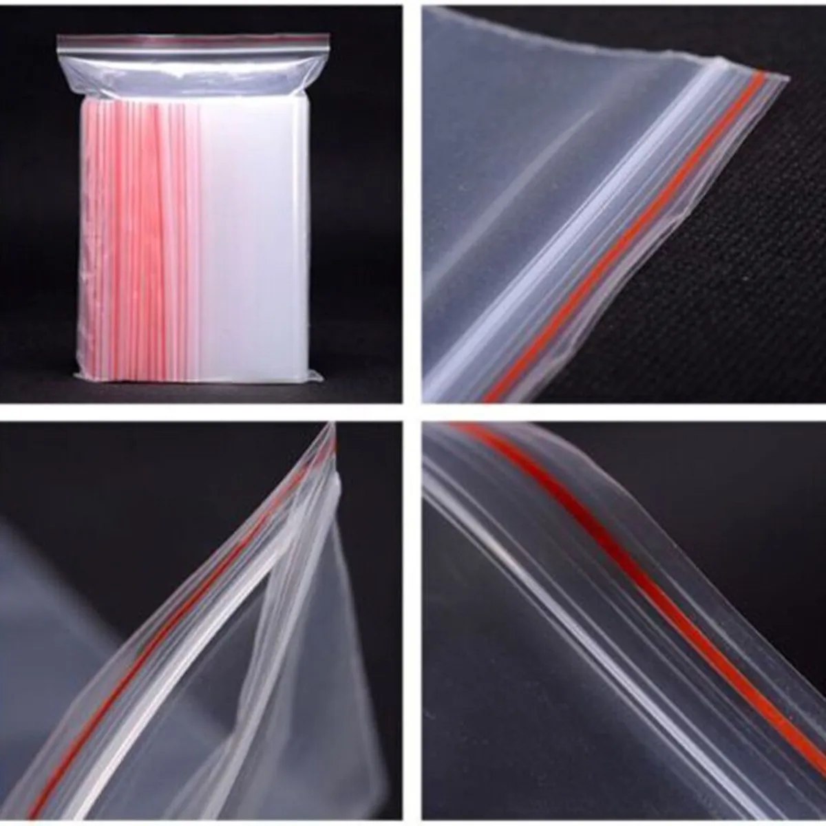 Clear Resealable Zip Lock Plastic Bags 100pcs Smal - Image 2