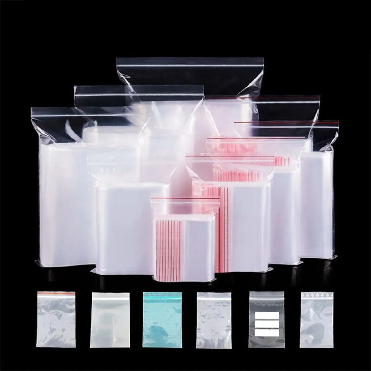 Clear Resealable Zip Lock Plastic Bags 100pcs Smal - Image 1