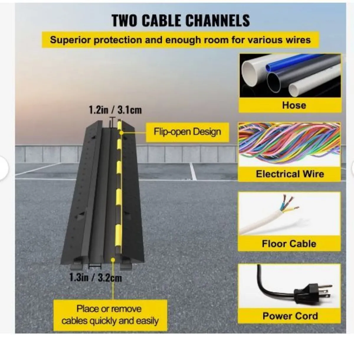 Cable Protector Ramp 101x24.5x5 cm - Image 3