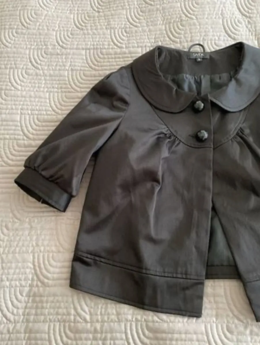 Savida - Beautiful Black Sheen cropped jacket - 10 - Image 4