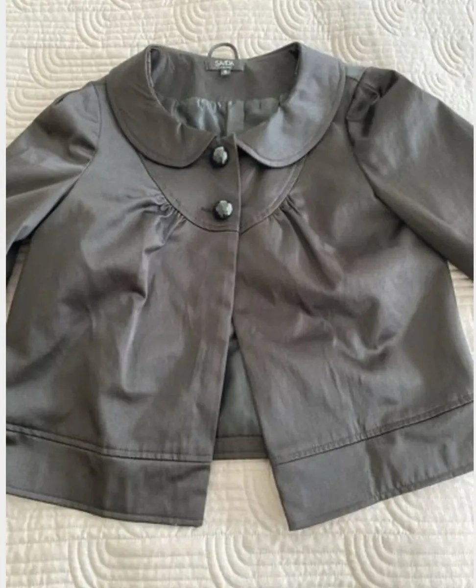 Savida - Beautiful Black Sheen cropped jacket - 10 - Image 1