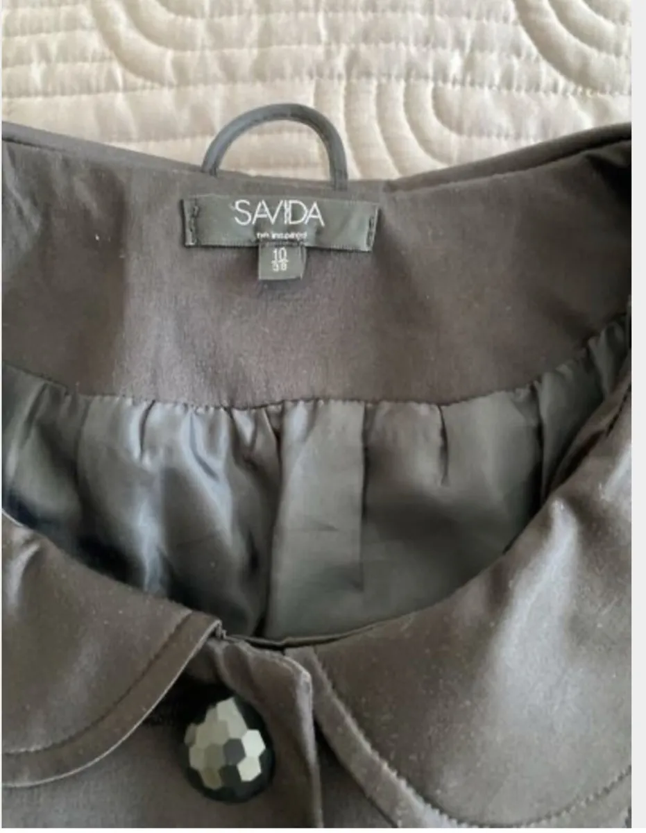 Savida - Beautiful Black Sheen cropped jacket - 10 - Image 2