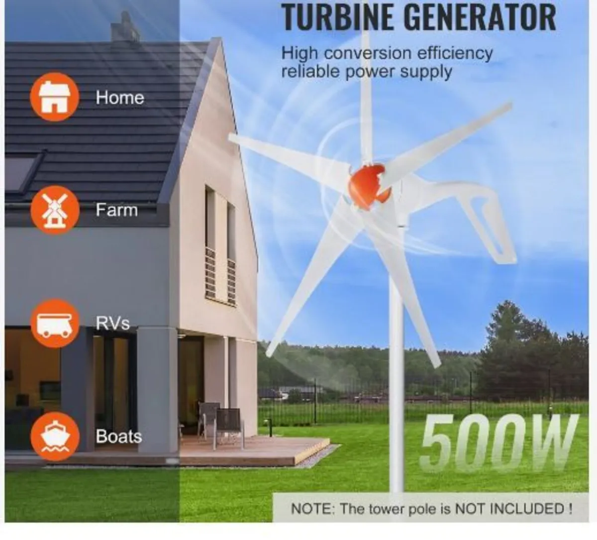 500W Wind Turbine Generator - Image 3