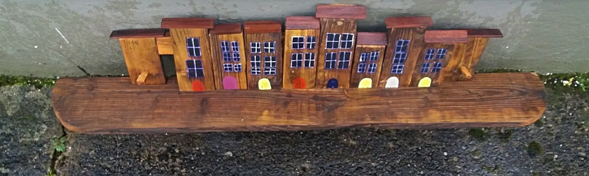 Rustic Lil quirky village floating shelf. - Image 3