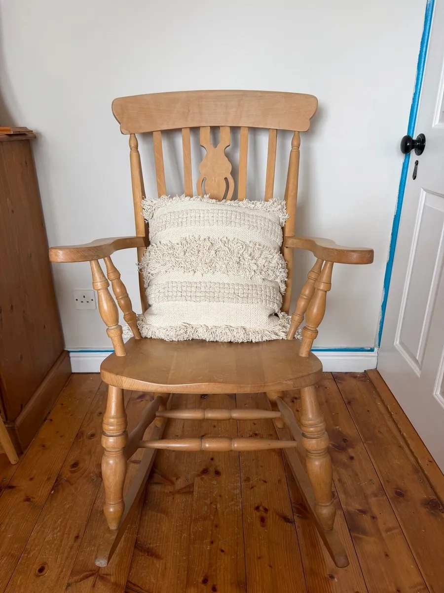 Solid Wooden Rocking Chair – Great Condition - Image 2