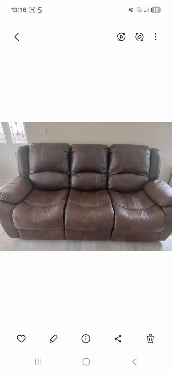 FREE 3 and 2 seater recliner - Image 1