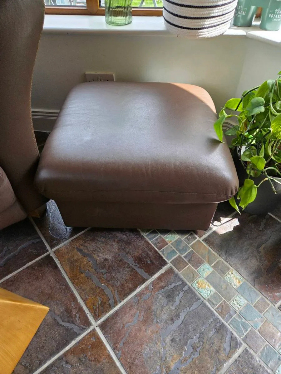 2 seater couch and footstool - Image 3