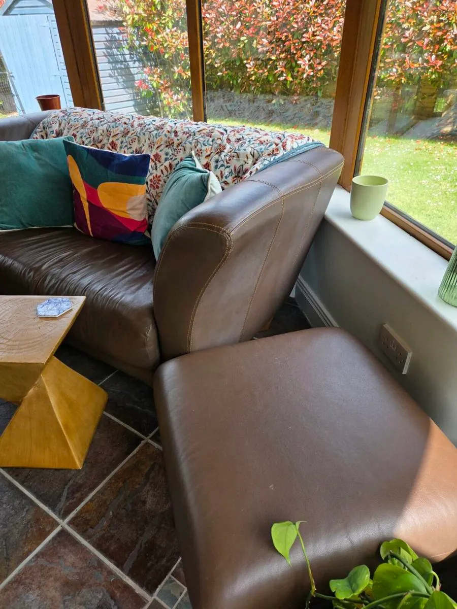 2 seater couch and footstool - Image 2