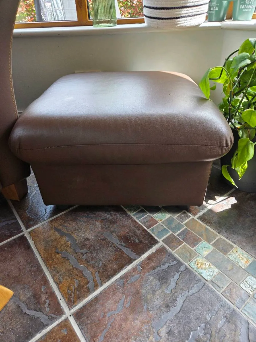 2 seater couch and footstool - Image 4
