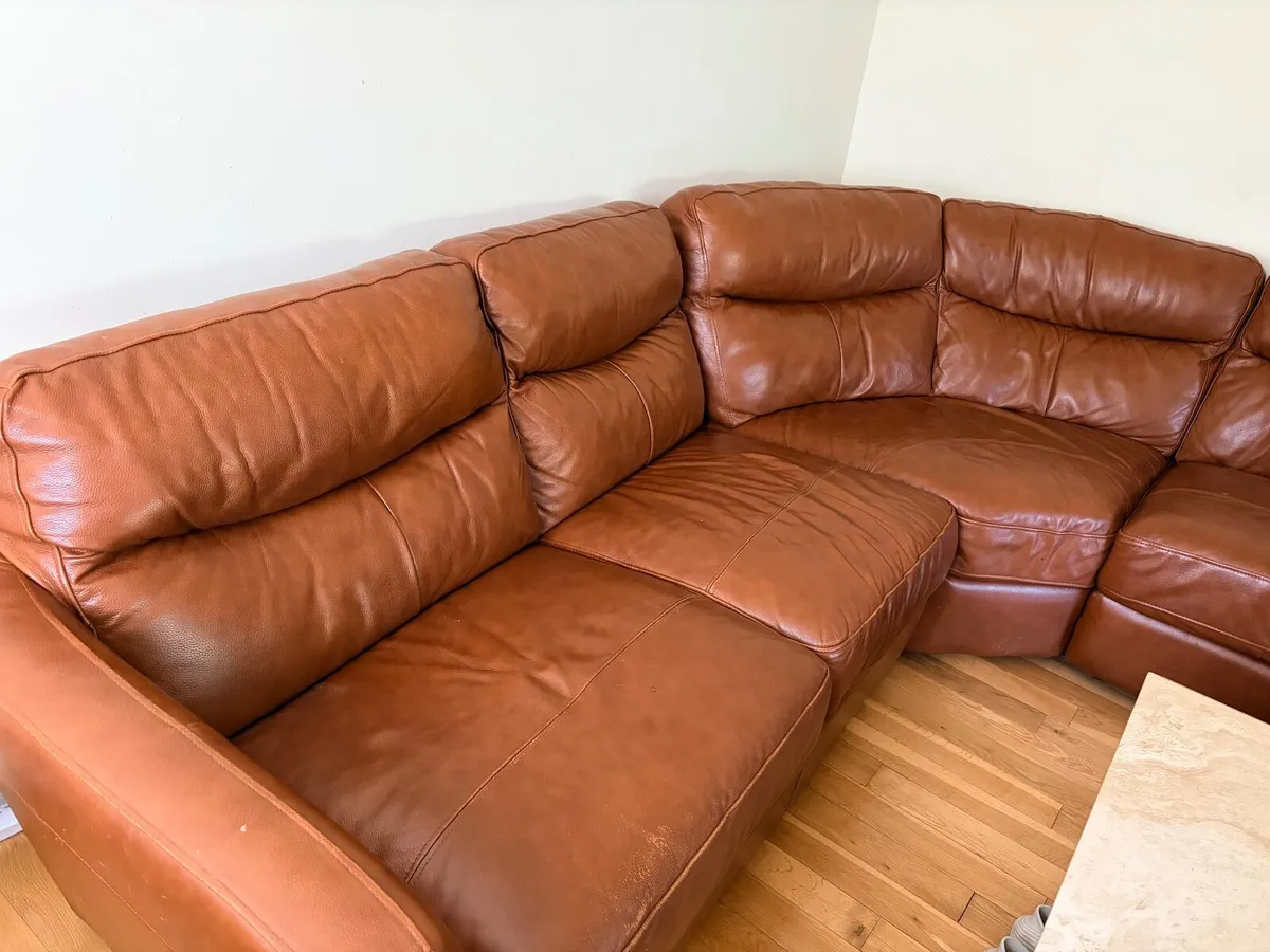 Leather sofa + Arm Chair - Image 2