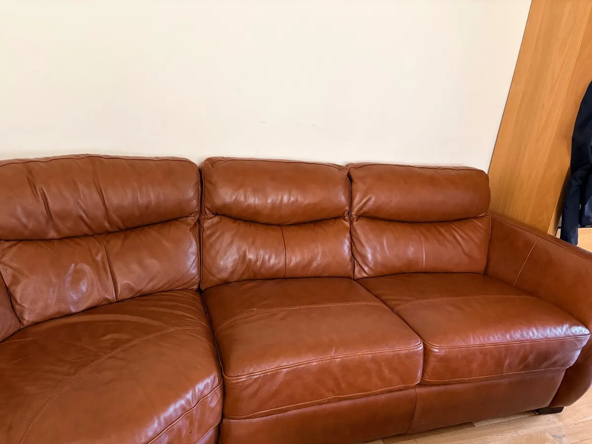 Leather sofa + Arm Chair - Image 4
