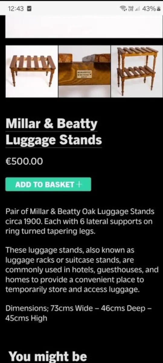 mid century hotel luggage stand - Image 3