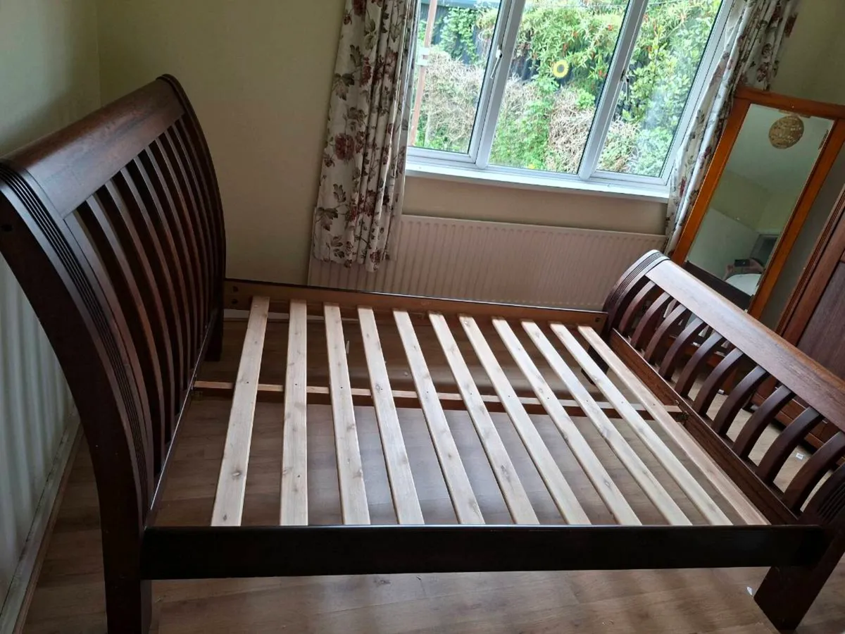 Sleigh bed, Bedside Locker and chest of drawrs - Image 1