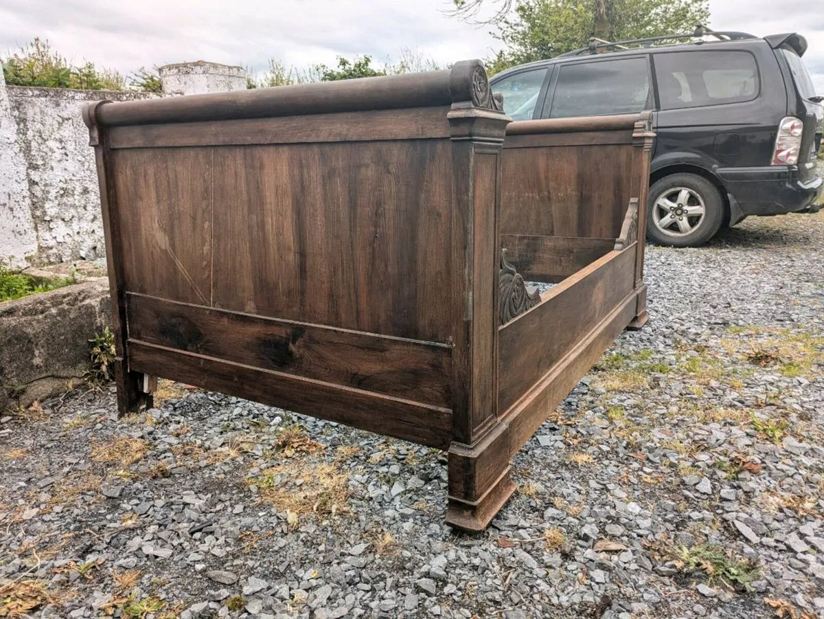 Antique French Sleigh Bed frame - Image 2