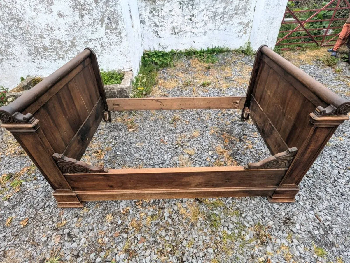 Antique French Sleigh Bed frame - Image 3