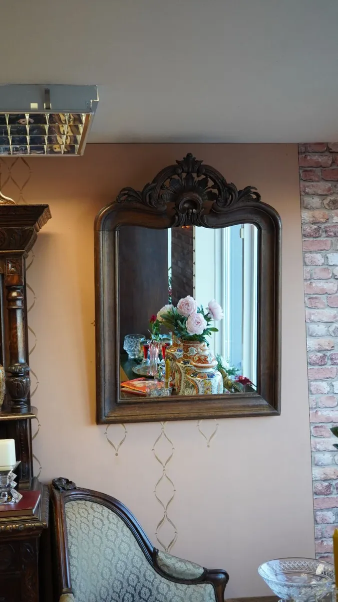 French Oak Wall Mirror - Image 1