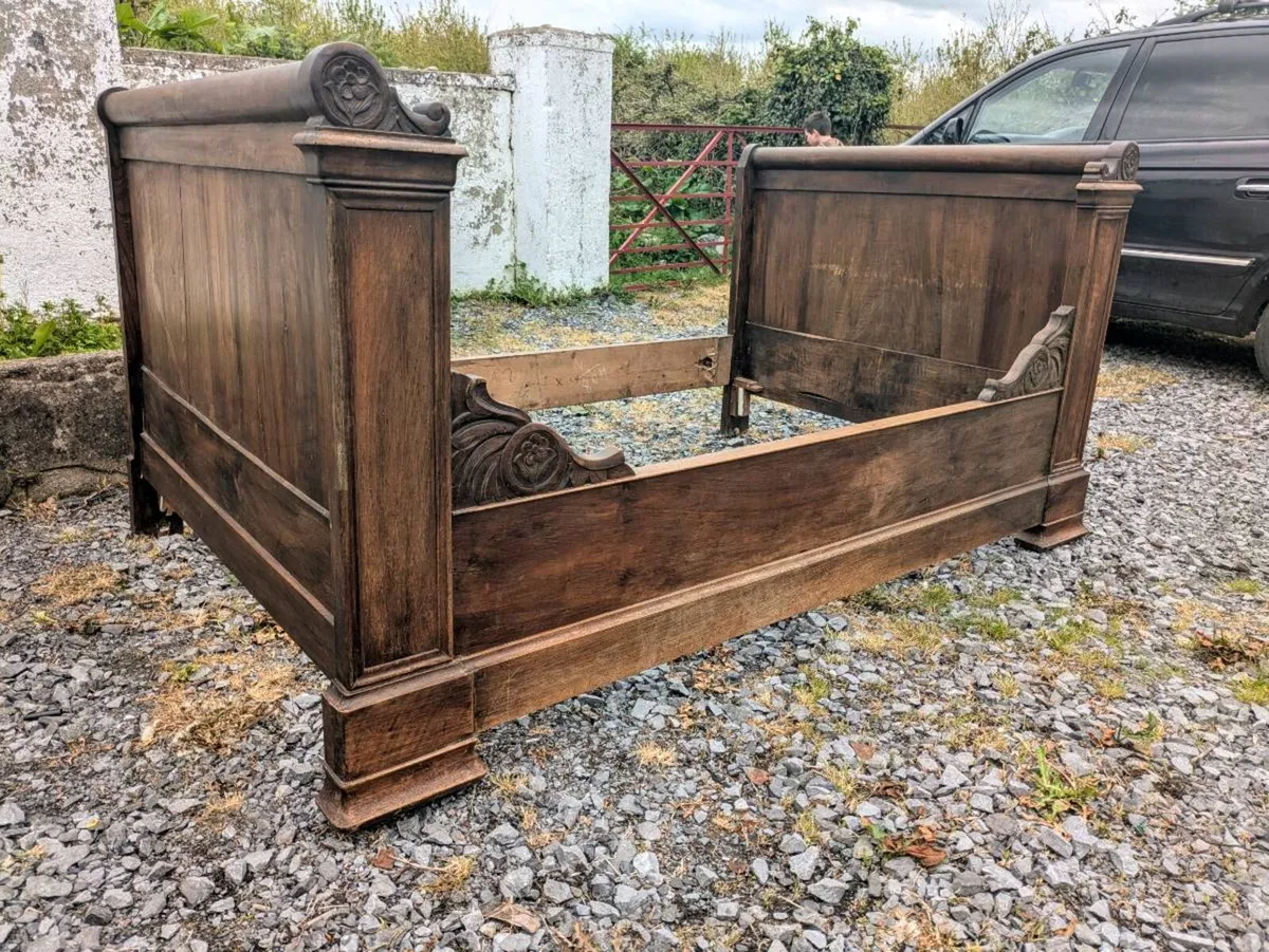 Antique French Sleigh Bed frame - Image 1