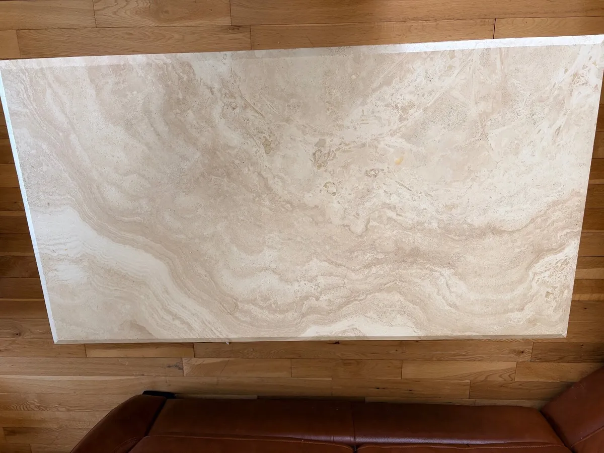 Cream stone rectangular coffee table - Image 3